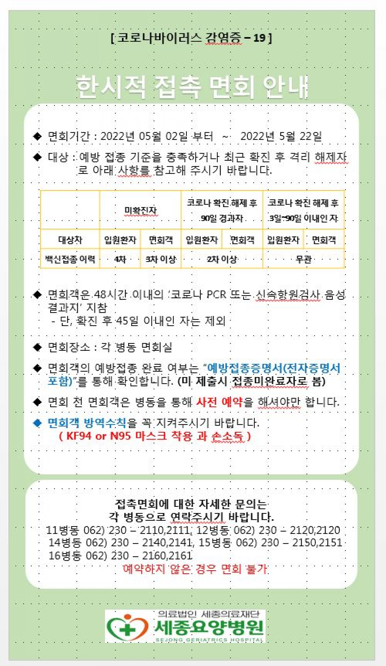 세종요양병원 5월 가정의 달 한시적 접촉면회 안내(4/26) 첨부이미지 : 캡처.JPG