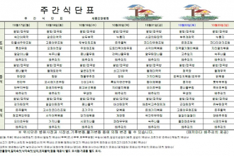 세종요양병원 22년 10월 셋째주 식단표