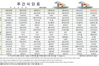 세종요양병원 23년 2월 셋째주 식단표