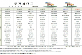 세종요양병원 4월 첫째 주 식단표